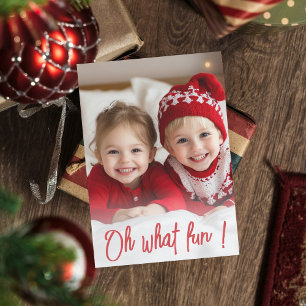 Oh, quelle carte de Noël rouge amusante Festive