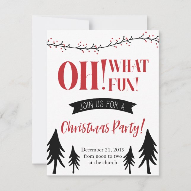 Oh ! Quelle joie ! Invitation à la fête de Noël ! (Devant)