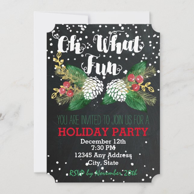 Oh Quelle Joie - Invitation à une fête de vacances (Devant)