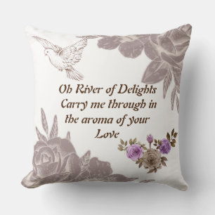 Oh River of Delights Floral Butterfly Coussin