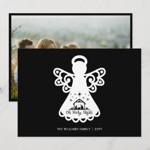 Oh Saint Ange de nuit Photo Noir Blanc Noël