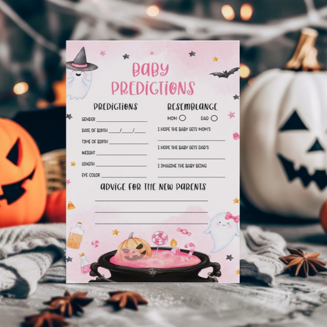 Oh Sheet Ghoul Halloween Baby Predictions Jeu (Pink Oh Sheet Baby Shower Baby Predictions Game)
