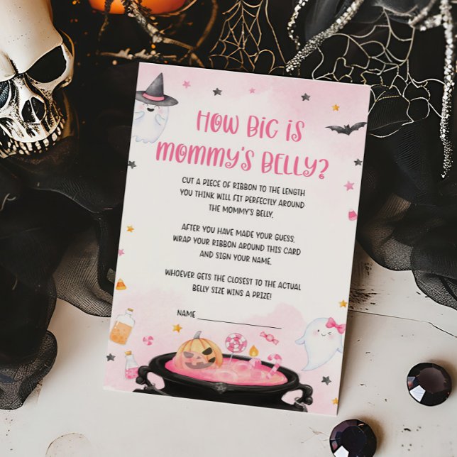 Oh Sheet Halloween Quelle est la taille Mommys Bel (Pink Oh Sheet Baby Shower How Big is Mommys Belly Game)