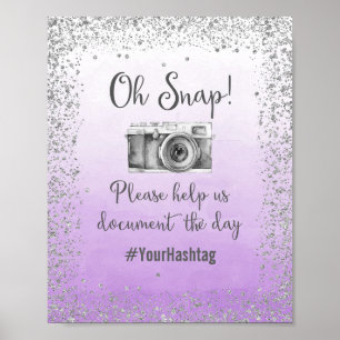 Oh Snap Affiche de mariage avec Hashtag