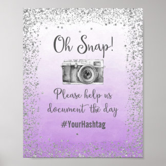 Oh Snap Affiche de mariage avec Hashtag