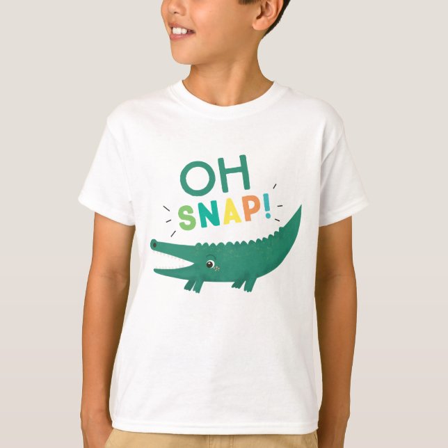 Oh Snap Alligator Crocodile Birthday Kids T-shirt (Devant)