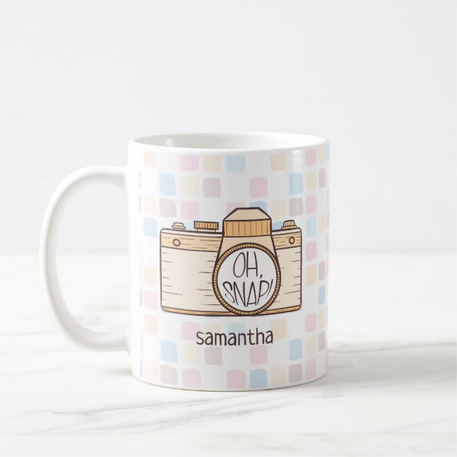 Oh, Snap ! Caméra Pastel Jaune Café Mug (Gauche)