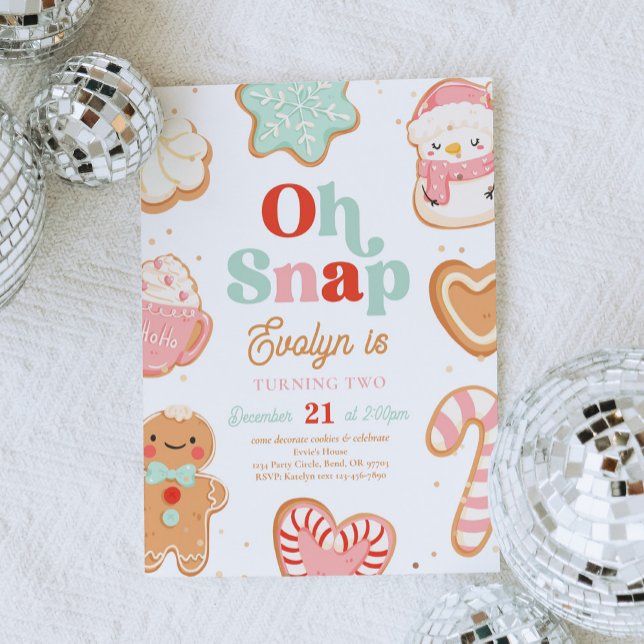 Oh Snap Christmas Cookie Anniversaire Invitation (Créateur téléchargé)