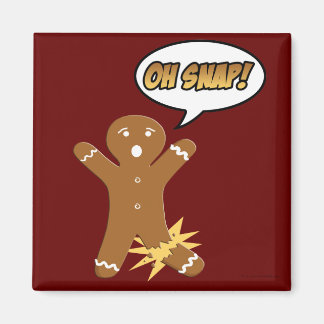 Oh Snap, Drôle Gingerbread Homme Noël Magnets