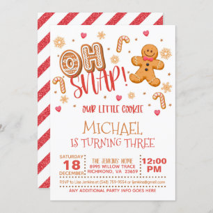Oh Snap Noël Anniversaire Invitation - Garçon - WH