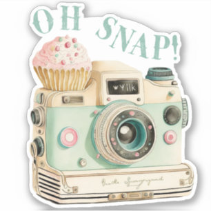 Oh Snap   Sticker Caméra Vintage Pastel