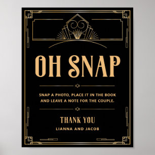 Oh Snap Vintage Art Déco 20s Black Gold Mariage