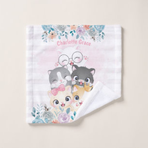 Oh So Girly Mignon Heureux Amis Chatons Floral Nom