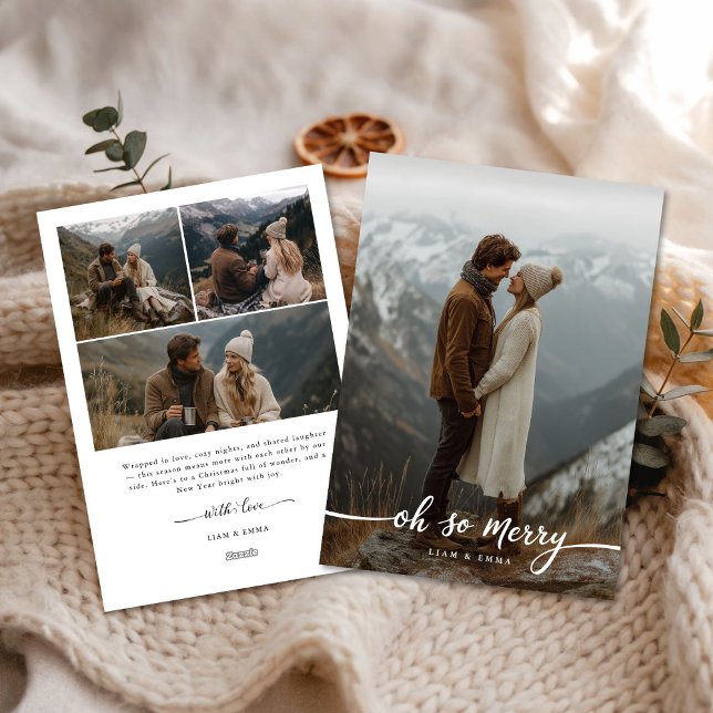 Oh So Merry | Carte de Noël à 4 photos pour la fam (Créateur téléchargé)
