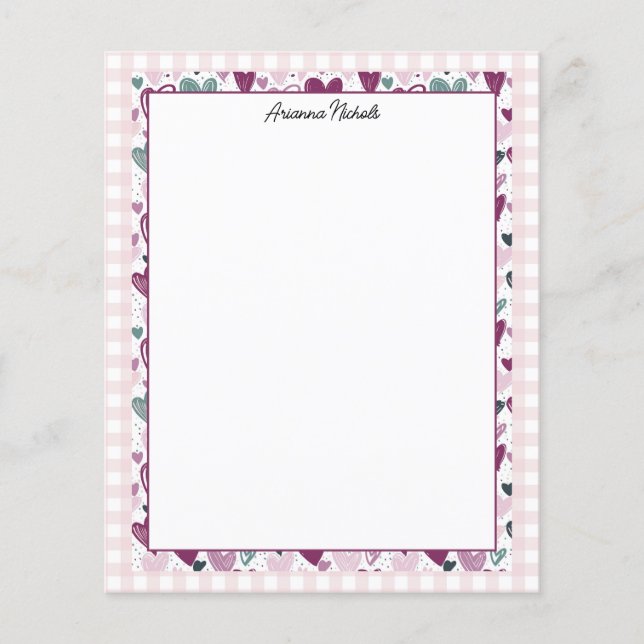 Oh So mignon En vichy et Coeurs papeterie (Devant)