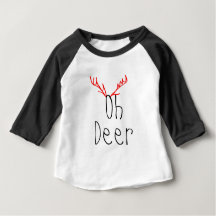 Oh T-shirt de raglan de bébé de Noël de cerfs