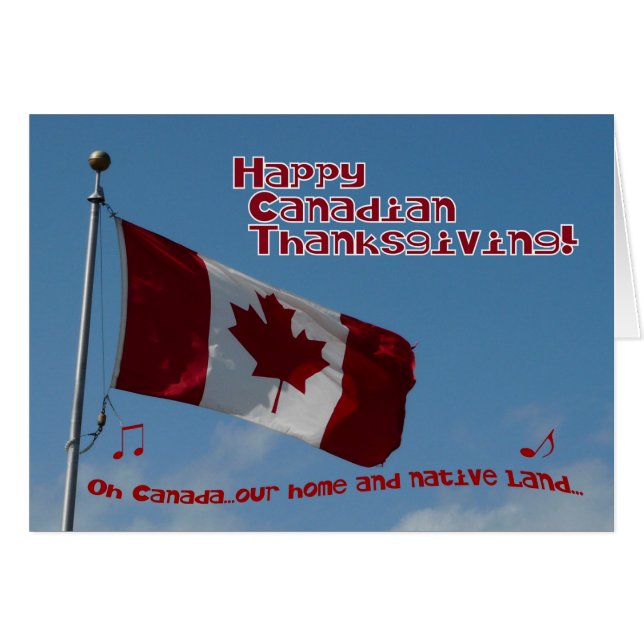 Oh thanksgiving-drapeau Canada-heureux (Devant horizontal)