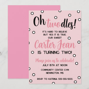 Oh Twodles Deuxième fête rose anniversaire