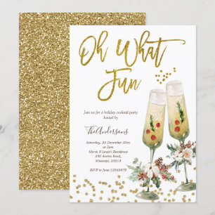 Oh What Fun Christmas Cocktail Party Invitation