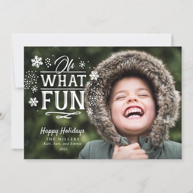 Oh What Fun Christmas Holiday Carte photo (Devant)