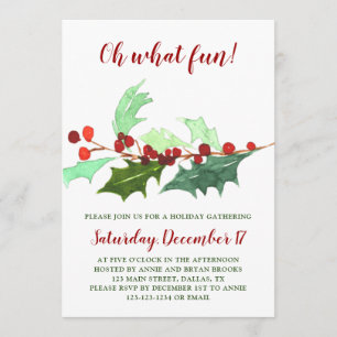 Oh What Fun Christmas Holiday Invitation