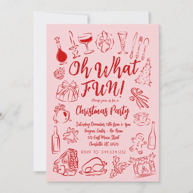 Oh What Fun Christmas Invitation (Devant)