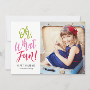 Oh What Fun EDITABLE COULEUR Carte photo de vacanc