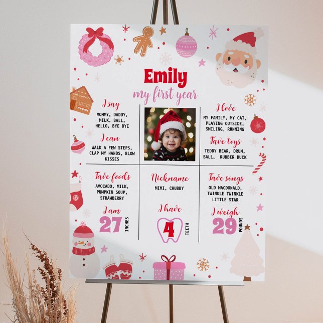 Oh What Fun First Birday Milestone Poster (Créateur téléchargé)