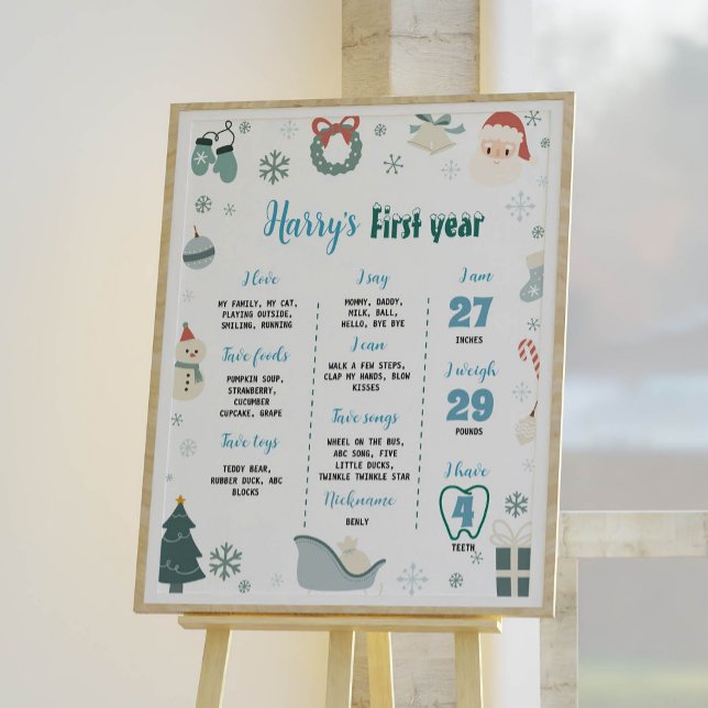 Oh What Fun First Birday Milestone Poster (Créateur téléchargé)