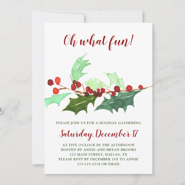 Oh What Fun| Invitation Noël (Devant)