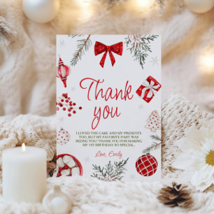 Oh What Fun Noël Anniversaire Carte de remerciemen