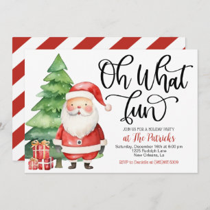 Oh What Fun Père Noël Holiday Party Invitation