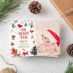 Oh What Fun Photo Anniversaire Invitation