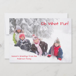 Oh What Fun Photo Points rouges - Carte de Noël