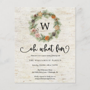 Oh What Fun Wreath Budget Fête Invitation
