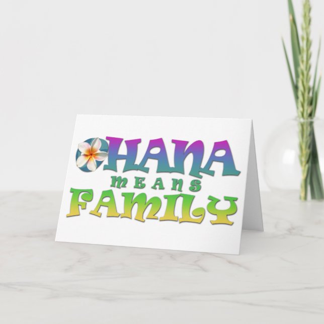 Ohana signifie famille - Toute occasion carte blan (Devant)