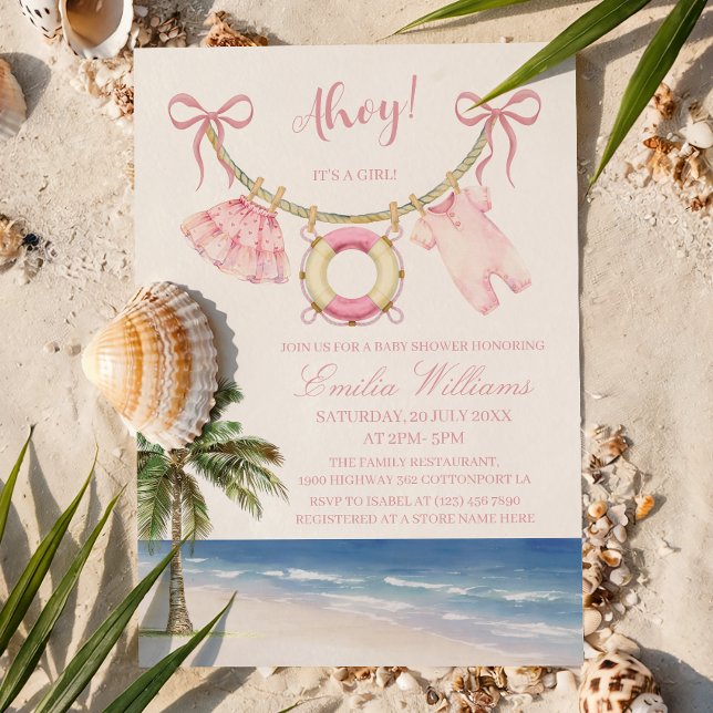 Ohé C'est une fille Invitation à une baby shower c (Créateur téléchargé)