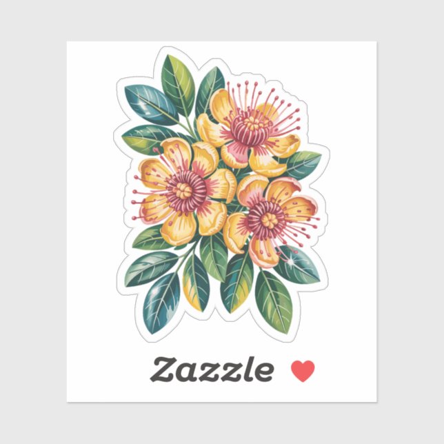 Ohia Lehua Cut Vinyl Sticker (Feuille)