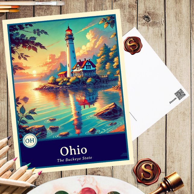 Ohio | Carte postale de style anime ombrée par cel (Créateur téléchargé)