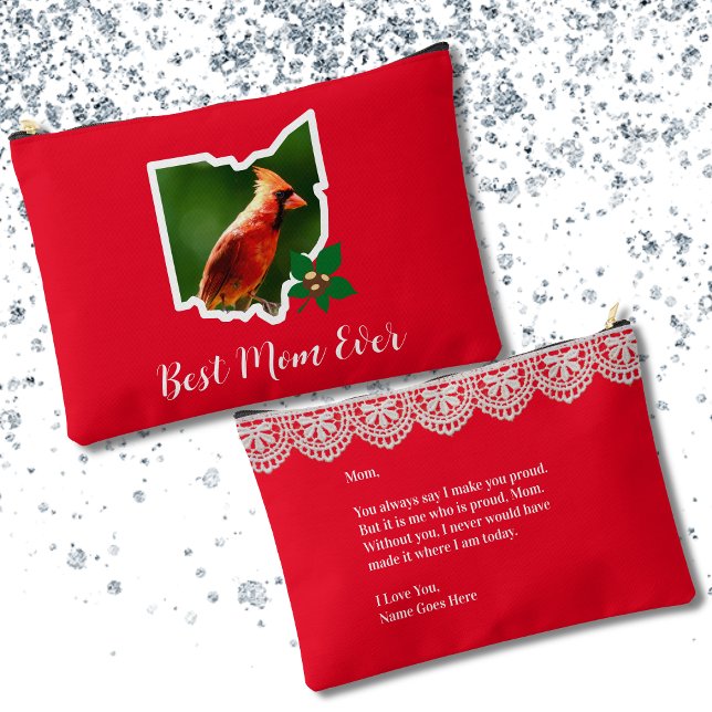 Ohio Maman Cardinal Custom Mère's Day Toiletry sac (Créateur téléchargé)