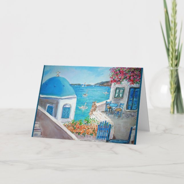 Oia, carte de voeux de Santorini (Devant)
