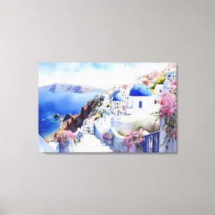 Oia, Santorin - Impression en toile étirée