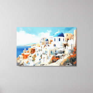 Oia, Santorin - Impression en toile étirée