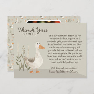 Oie aquarelle - Carte de remerciements Baby shower