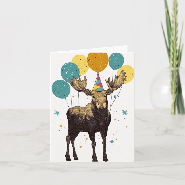 Oie de fête avec Ballons Carte de voeux (Devant)