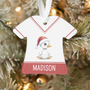 Oie de Noël à l'aquarelle personnalisée Canard