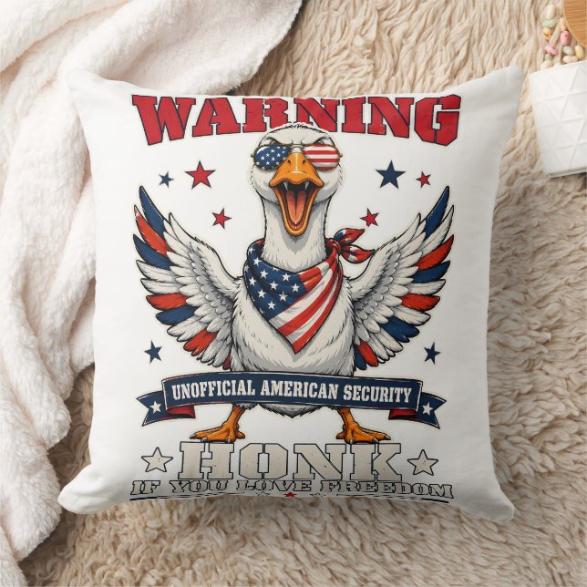 Oie en colère Coussin du 4 juillet (Couverture)