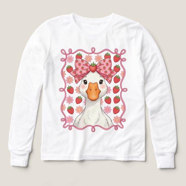 Oie fraise femme été noeud (Motif recto)