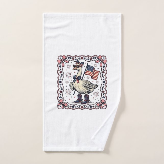 Oie patriotique gravure vintage (Serviette à main)