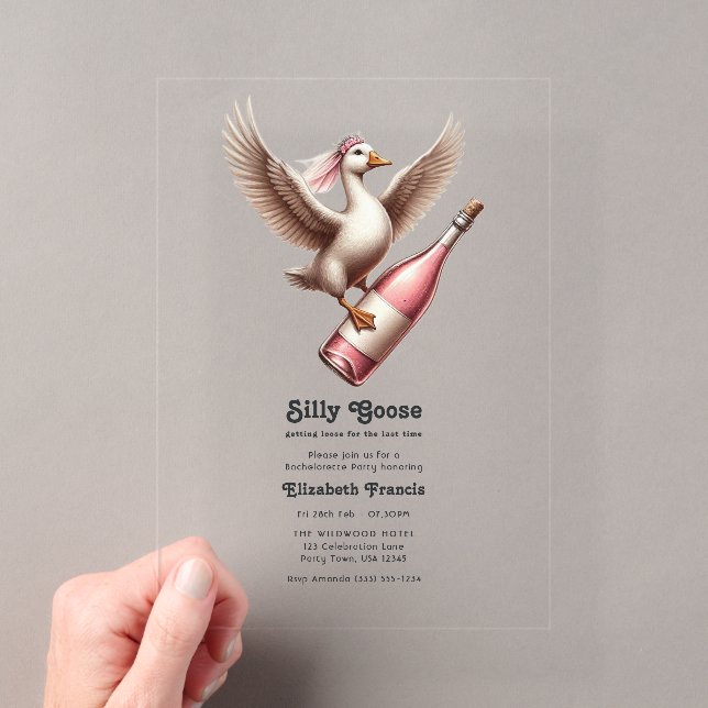 Oie Ridicule Se Déchaînant Invitation Drôle de Fêt (In situ (ordinateur de poche))